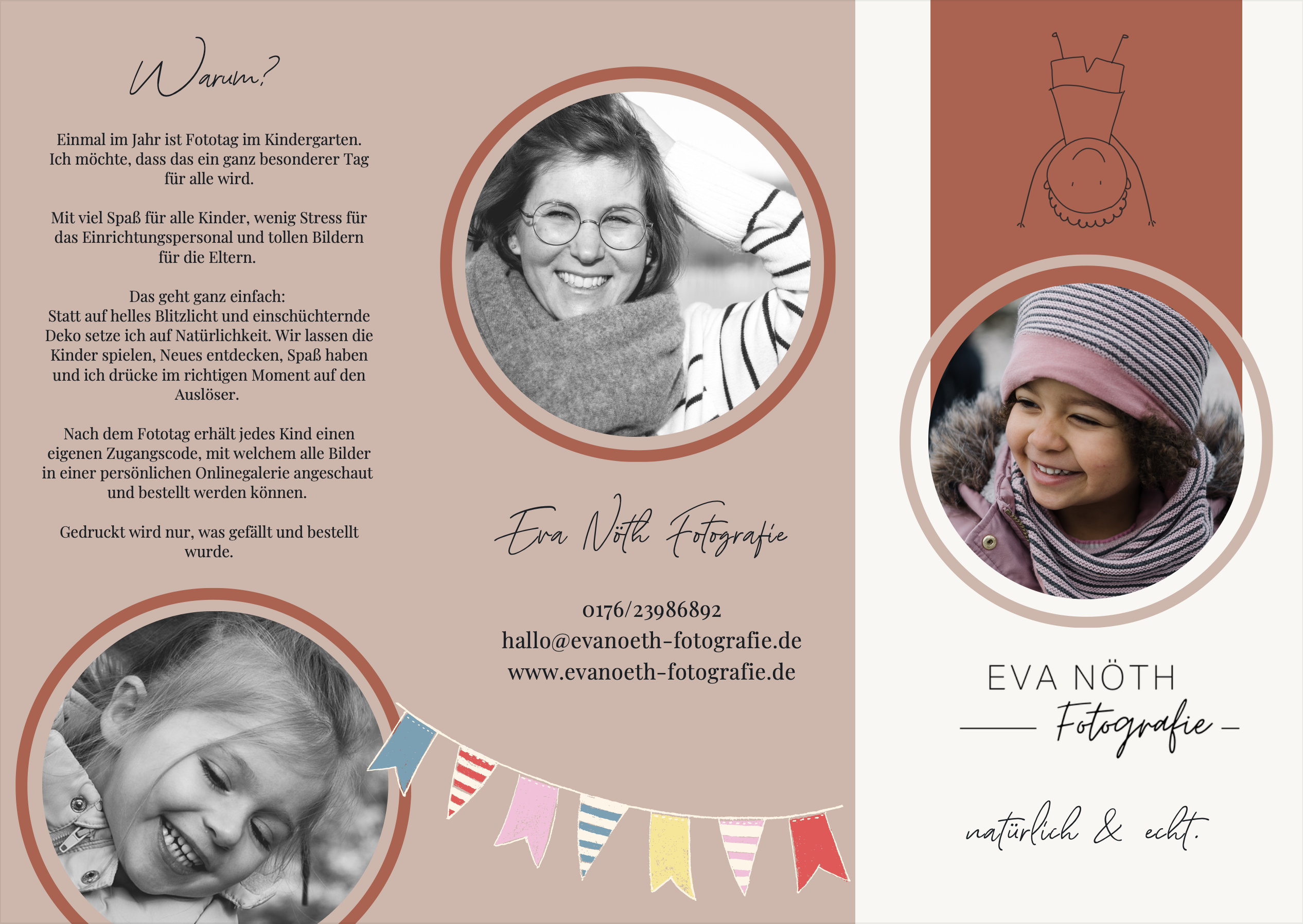 Das ist der Flyer von Eva Nöth Fotografie für die Kindergarten Fotografie
